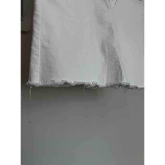 Loft White Denim Skirt Size 8 Petite Mini Skirt Button Fly Women's - Picture 9 of 11